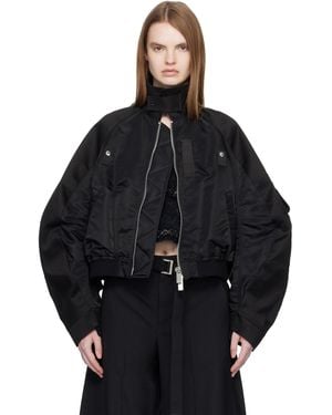 Sacai Cotton Chino & Nylon Twill Bomber Jacket - Black