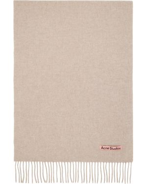 Acne Studios Fringe Wool Narrow Scarf - Natural