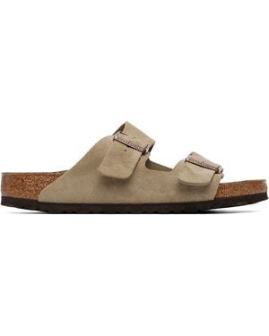 Birkenstock Regular Arizona Suede Leather Sandals - Brown