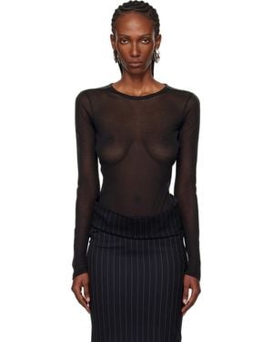 Mugler Tuxedo Bodysuit - Black