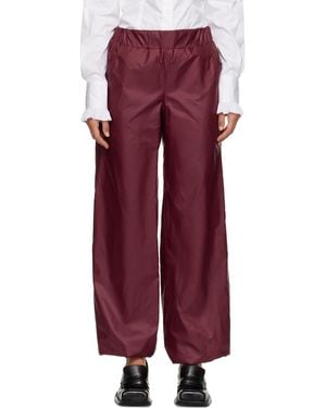 FIDAN NOVRUZOVA Burgundy Macar Nylon Trousers - Red