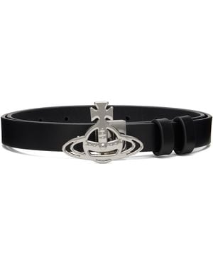Vivienne Westwood Small Orb Buckle Belt - Black