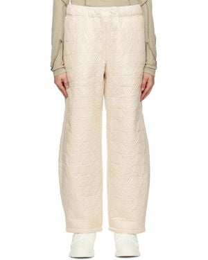 OPEN YY 'Yy' Quilted Trousers - Natural