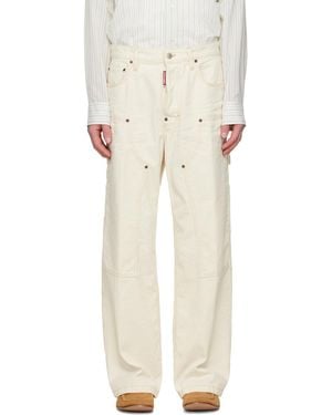 DSquared² Off- Baggy Carpenter Trousers - Natural