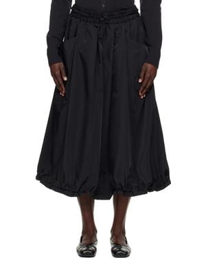 Yohji Yamamoto ブラック Pe Twill R-Volume ミディアムスカート