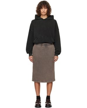 we11done Layered Hoodie Midi Dress - Black
