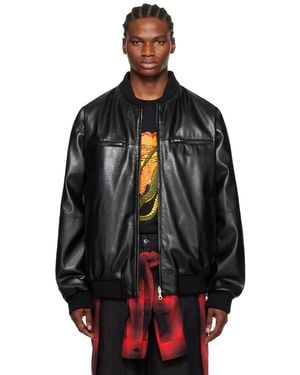 Lu'u Dan Reversible Faux-Leather Bomber Jacket - Black