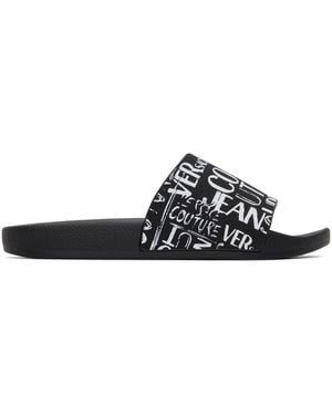 Versace Jeans Couture Doodle Logo Slides - Black
