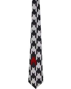 Comme des Garçons Silk Geometric Pattern Tie - Black