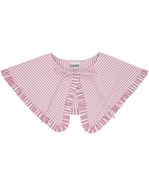 Ganni Stripe Collar - Pink