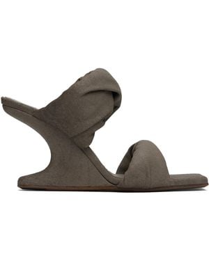 【Rick Owens】Porterville Cantilever 8 Twisted ヒール Brown Porterville Cantilever 8 Twisted Heeled Sandals by