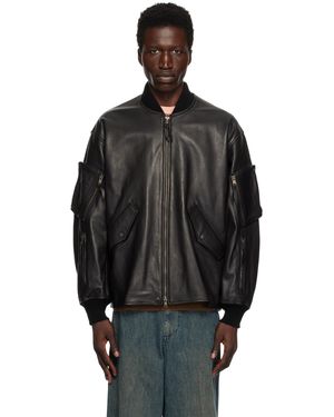 Beams Plus Mil Flight Leather Jacket - Black