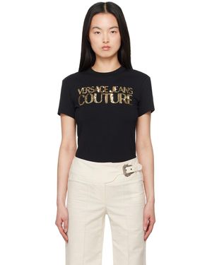 Versace Jeans Couture Crystal Institutional Logo T-Shirt - Black