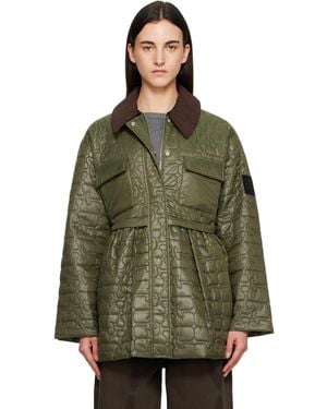 Ganni Quilt Midi Jacket - Green
