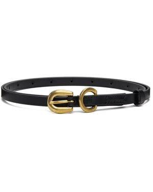 AURALEE Leather Narrow Belt - Black