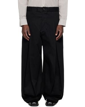 SAGE NATION Box Pleat Trousers - Black