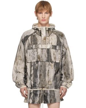 RCOS Off- & Taupe Packable Nylon Anorak Jacket - Grey