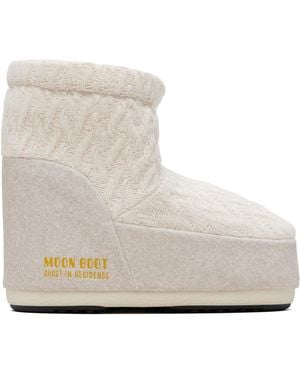 Guest In Residence Off- Moon Boot Edition Icon Low No Lace Knit Boots - White