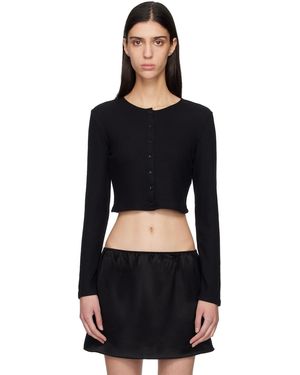 Leset Cardigan Écourté Ii Noir En Jersey Lauren