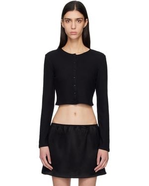 Leset Lauren Crop Ii Cardigan - Black