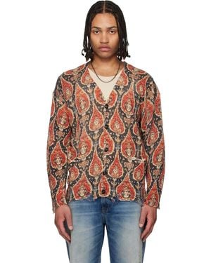 R13 Printed Boyfriend Cardigan - Orange