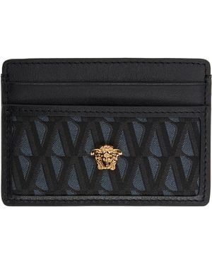 Versace 'La Medusa' V Jacquard Card Holder - Black