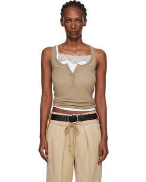 Isabel Marant Taupe Helma Silk Tank Top - Black