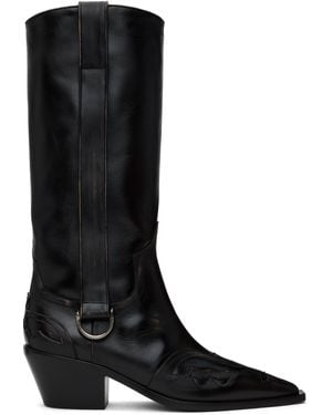 Enfants Riches Deprimes Painted Cowboy Tall Boots - Black