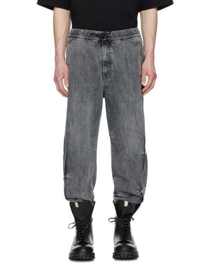 Juun.J Pantalon Jogger De Survêtement Bleu En Denim - Noir