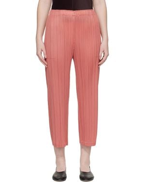 Pleats Please Issey Miyake Monthly Colours October Trousers - Red