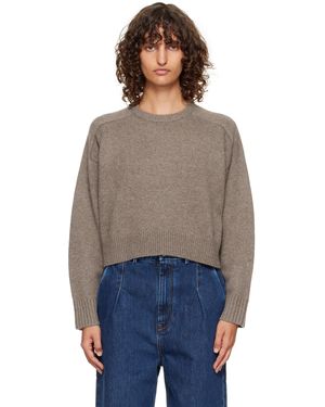 Loulou de Saison Taupe Bruzzi Lds Boxy Cashmere Jumper - Blue