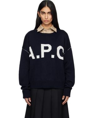A.P.C. Logo 'A.P.C' Sweater - Blue