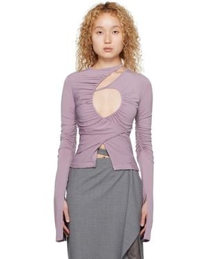 SRVC Ruched Long Sleeve T-Shirt - Purple