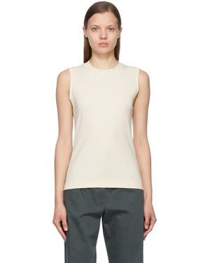 CAES Débardeur Blanc Cassé En Coton - Noir