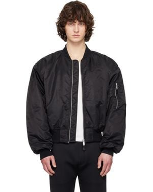 Entire studios Cropped Broad Bomber Jacket - Black