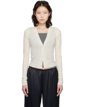 Skims Cardigan Léger Blanc Cassé En Cachemire - Noir