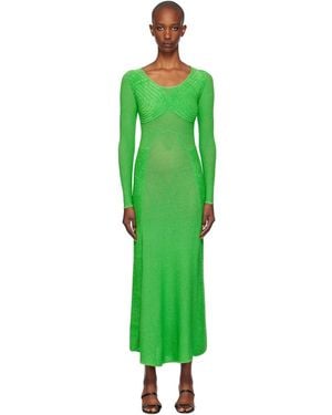 Isa Boulder Sweetheart Long Sleeve Maxi Dress - Green
