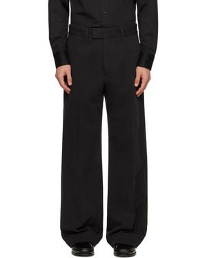 Tom Ford Cotton Drill Wide Leg Trousers - Black