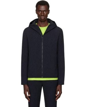 Veilance Blouson Coupe-Vent Isogon Noir À Capuche - Bleu