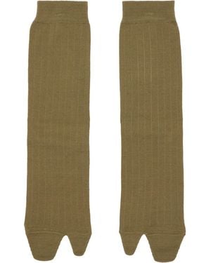 Maison Margiela Khaki Tabi Socks - Green