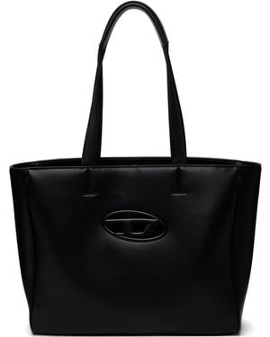 DIESEL Cabas Carré Holi Noir En Cuir Synthétique À Ferrure À Logo