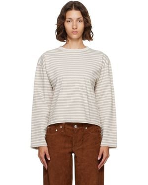 Rag & Bone Off- Kelly Boxy Striped Long-Sleeve T-Shirt - White