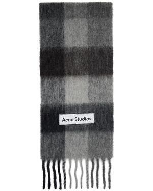Acne Studios Mohair Checked Scarf - Black