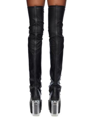 Rick Owens Porterville Flared Kiss 65 Tall Boots in Black | Lyst