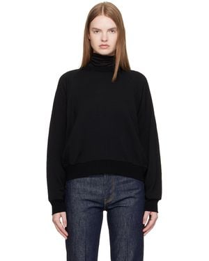 AURALEE Light Wool Pullover Sweatshirt - Black