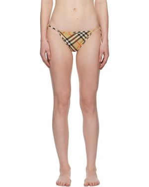 Burberry ベージュ チェック ビキニボトム - マルチカラー