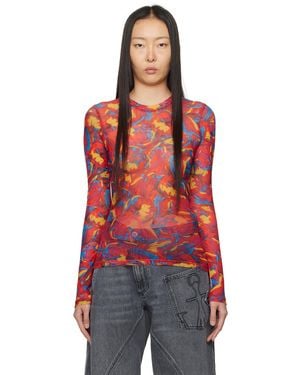 JW Anderson レッド プリント 長袖トップス