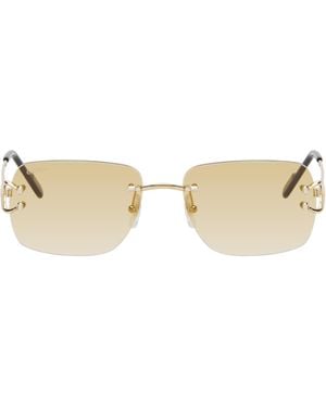 Cartier ゴールド 'Classic C De サングラス - ブラック