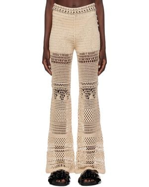 Rabanne Beige Beaded Trousers - Natural