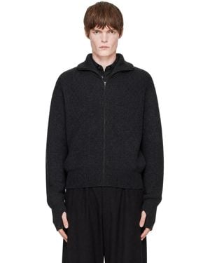 Lemaire Zipped Cardigan Sweater - Black